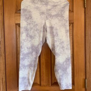 Old Navy Purple and White Leggings with Elastic Waistband